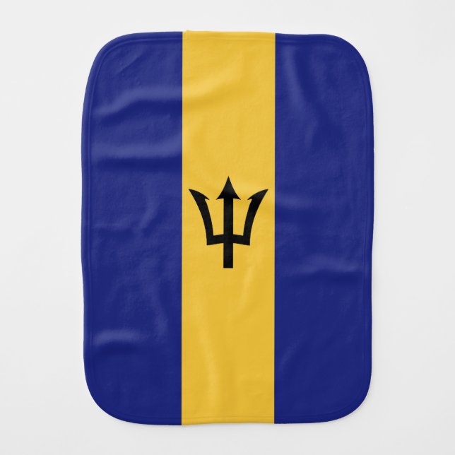 Barbados flag baby burp cloth (Front)