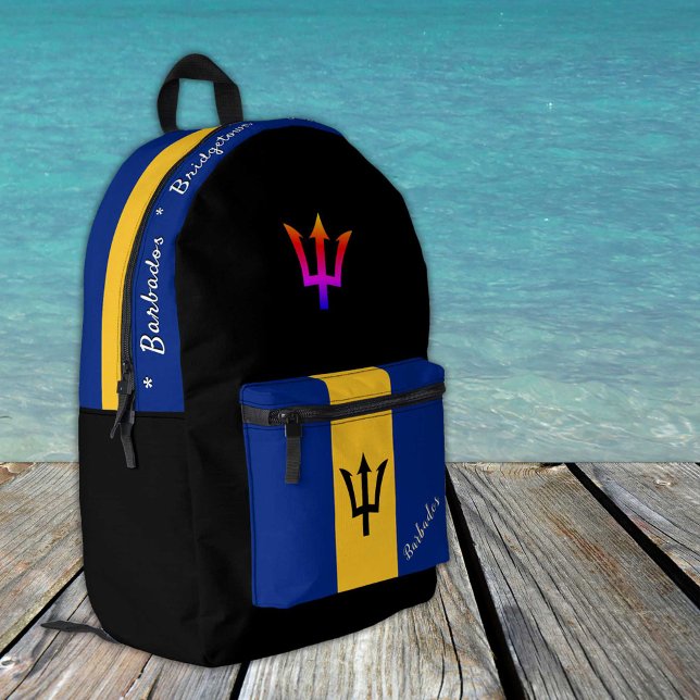 Barbados Flag backpack, Barbados, patriot black Printed Backpack (Creator Uploaded)