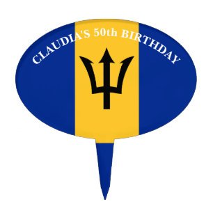 Barbados Flag Bajan Birthday Party Cake Topper