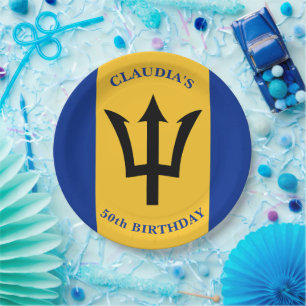 Barbados Flag Barbadian Birthday Party Paper Plates