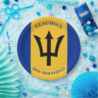 Barbados Flag Barbadian Birthday Party Paper Plates