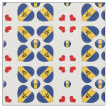 Barbados Flag &amp; Barbados Heart fashion Fabric