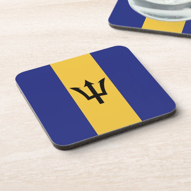 Barbados flag beverage coaster (Left Side)