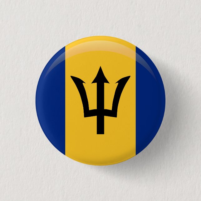 Barbados  Flag  Button (Front)