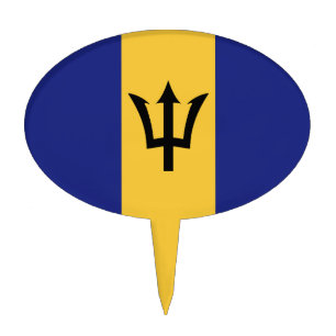 Barbados flag cake topper