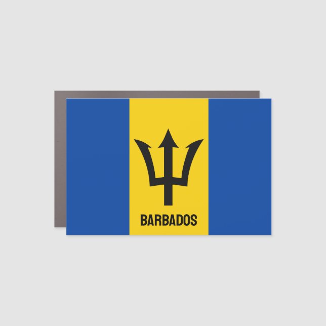 Barbados Flag Car Magnet (Front)