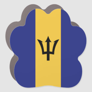 Barbados flag car magnet