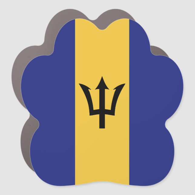 Barbados flag car magnet (Front)