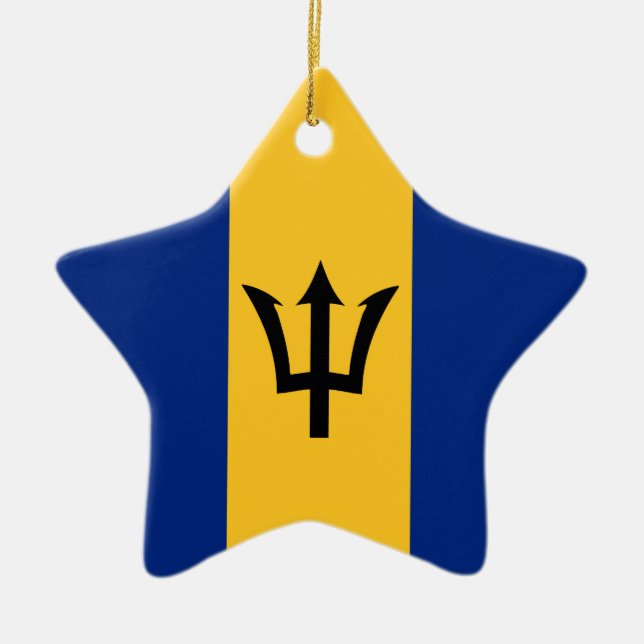 Barbados Flag Ceramic Ornament (Front)