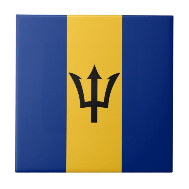 Barbados Flag Ceramic Tile (Front)