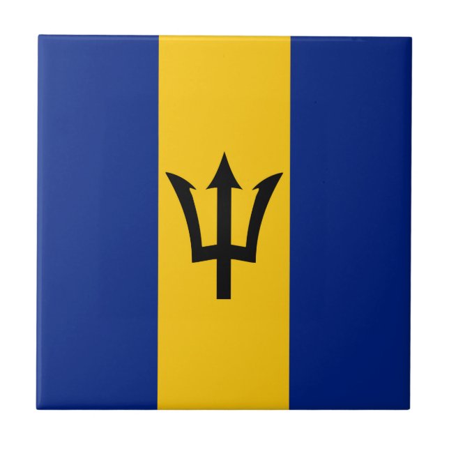 Barbados Flag Ceramic Tile (Front)