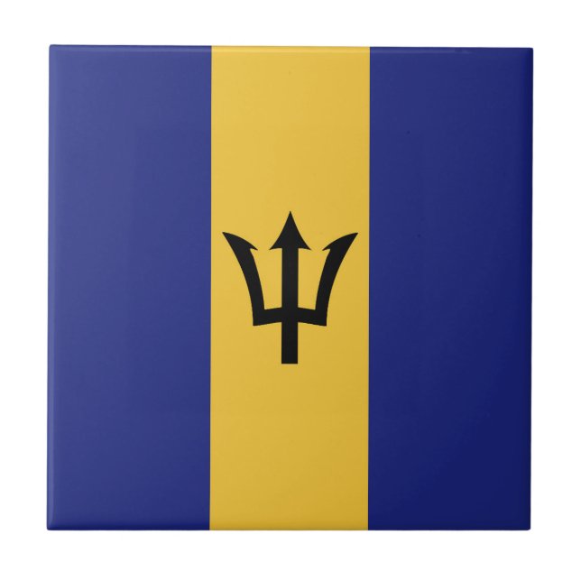 Barbados flag ceramic tile (Front)