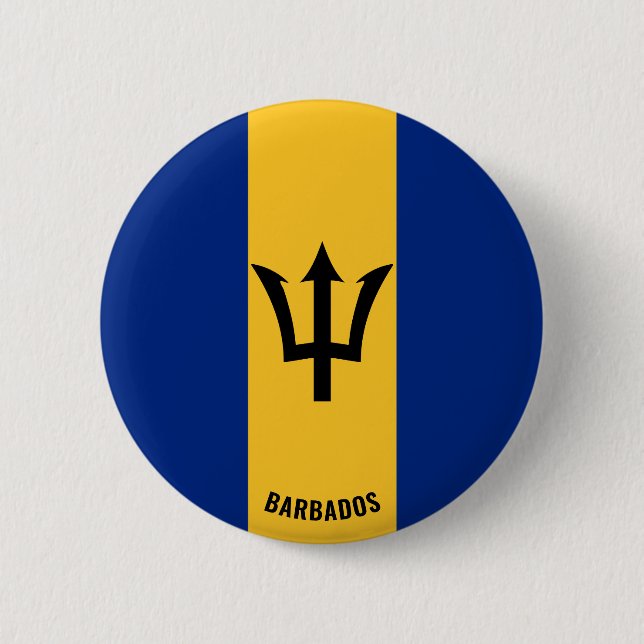 Barbados Flag Charming Patriotic Button (Front)