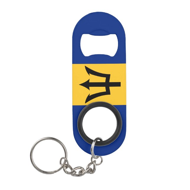 Barbados Flag Charming Patriotic Keychain Bottle Opener (Front)