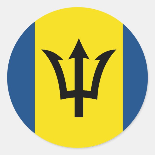 Barbados Flag Classic Round Sticker (Front)