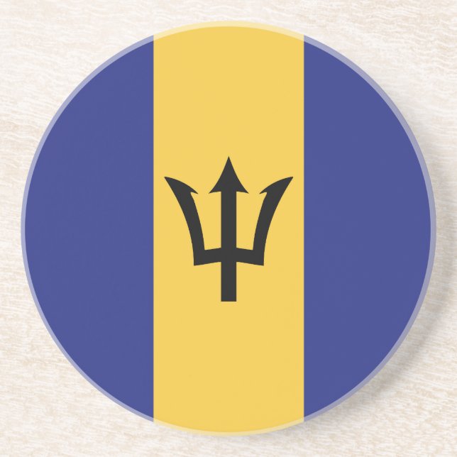 Barbados flag coaster (Front)