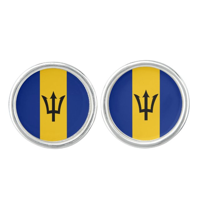 Barbados  Flag Cufflinks (Front)