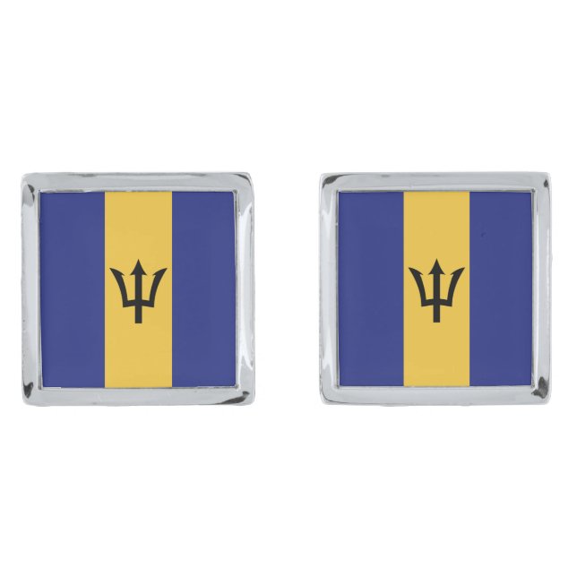 Barbados flag cufflinks (Front)