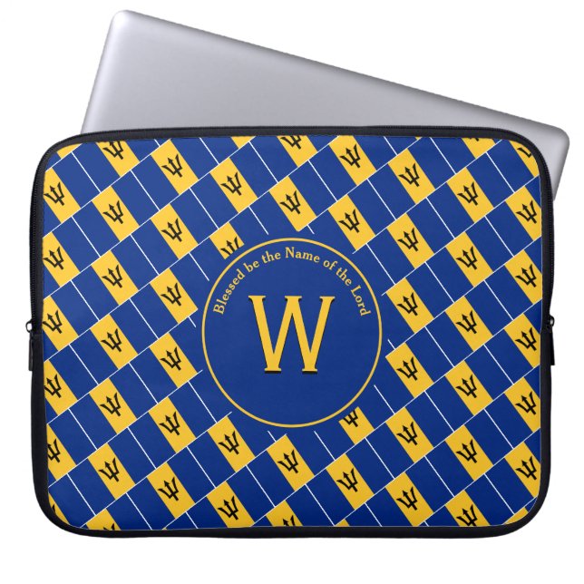 BARBADOS FLAG Customized Monogram Barbadian Laptop Laptop Sleeve (Front)