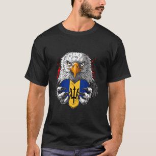 Barbados Flag Eagle Heart Bajan Roots Trident Baja T-Shirt