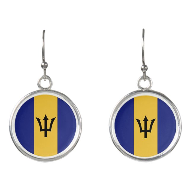 Barbados flag earrings (Front)