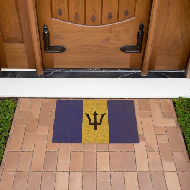 Barbados flag fiber doormat (Insitu (Outdoor))