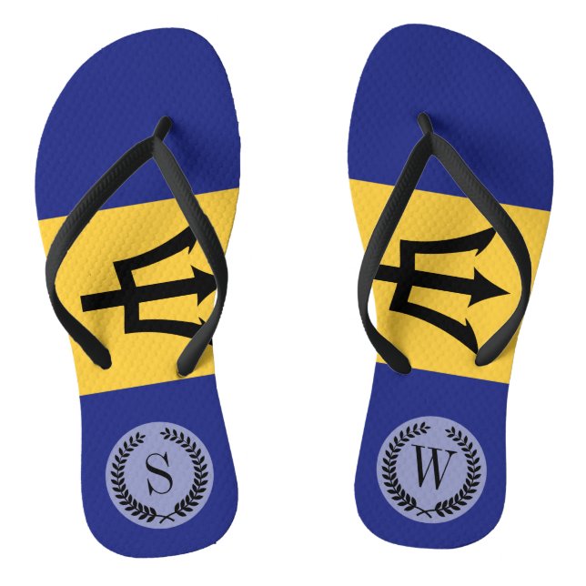 Barbados Flag Flip Flops (Footbed)