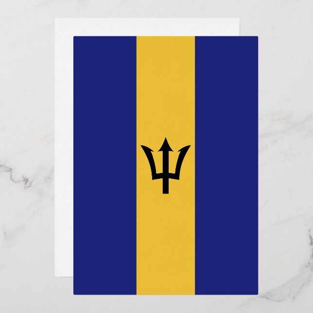 Barbados flag foil invitation (Front/Back)