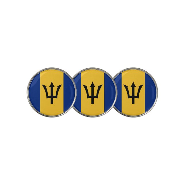 Barbados Flag Golf Ball Marker (3 Up)