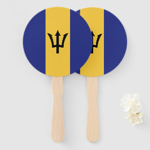 Barbados flag hand fan