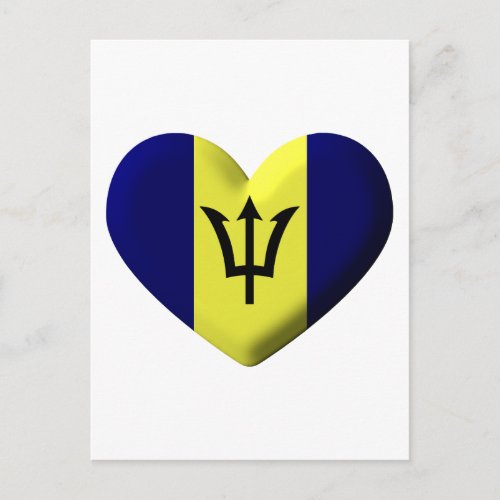 Barbados Flag heart Postcard