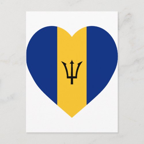 Barbados Flag Heart Postcard