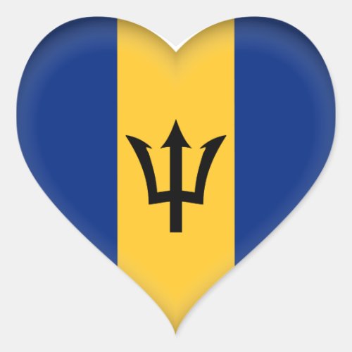 Barbados Flag Heart Sticker