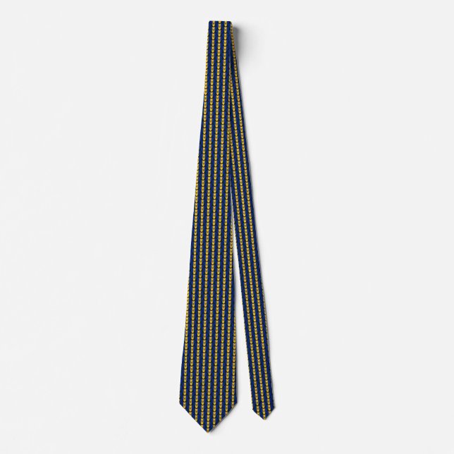 Barbados Flag Hearts Tie (Front)