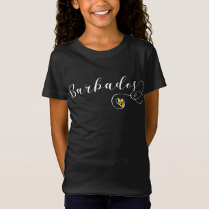 Barbados Flag in Heart, Barbadian T-Shirt
