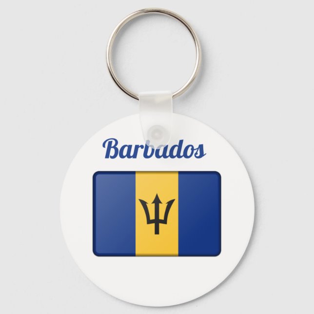 Barbados Flag  Keychain (Front)