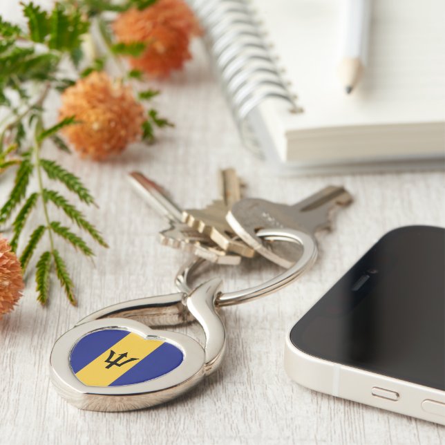 Barbados flag keychain (Side)
