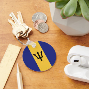 Barbados flag keychain