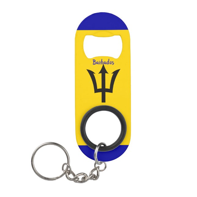 Barbados Flag  Keychain Bottle Opener (Front)