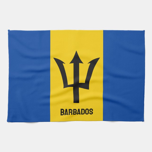 Barbados Flag Kitchen Towel (Horizontal)