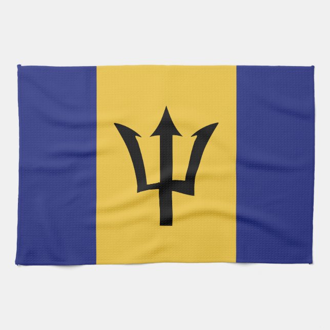 Barbados Flag Kitchen Towel (Horizontal)