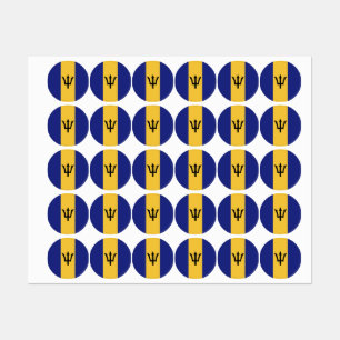Barbados flag labels