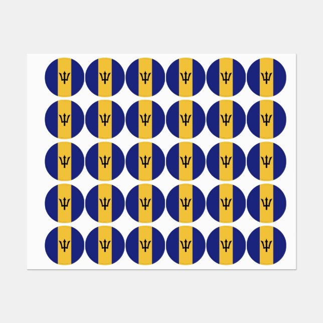 Barbados flag labels (Sheet)