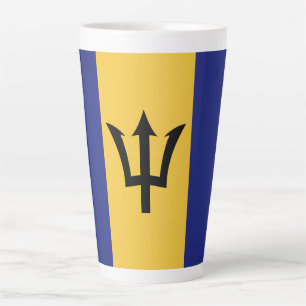 Barbados flag latte mug