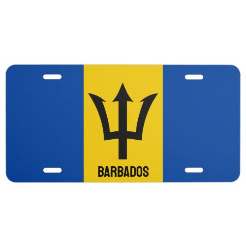 Barbados Flag License Plate