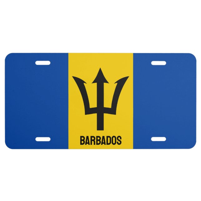 Barbados Flag License Plate (Front)