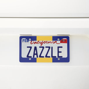 Barbados flag license plate frame