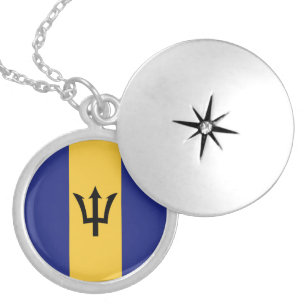 Barbados flag locket necklace