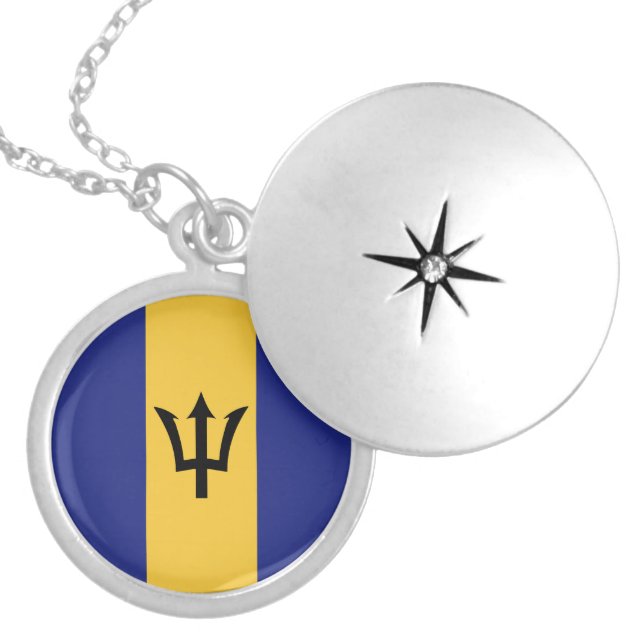 Barbados flag locket necklace (Front)