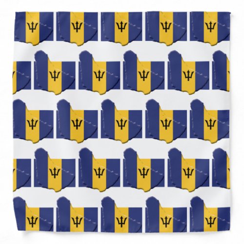 BARBADOS Flag Map Bandana